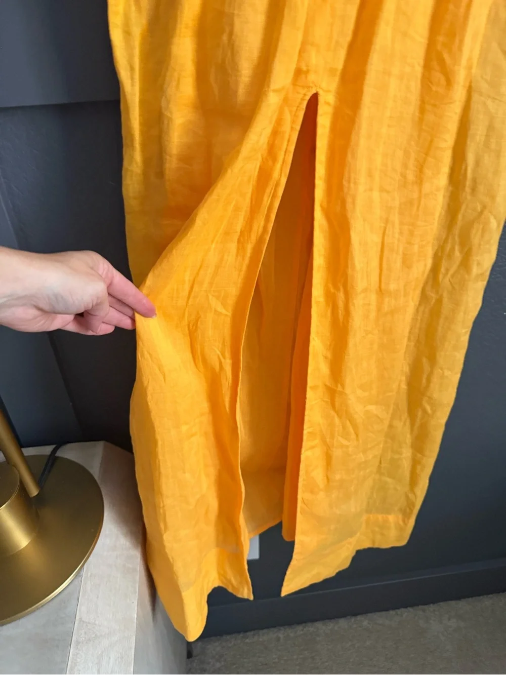 FRAME • Women's maxi kaftan Shirt Dress - XS - golden yellow - Picture 6 of 9